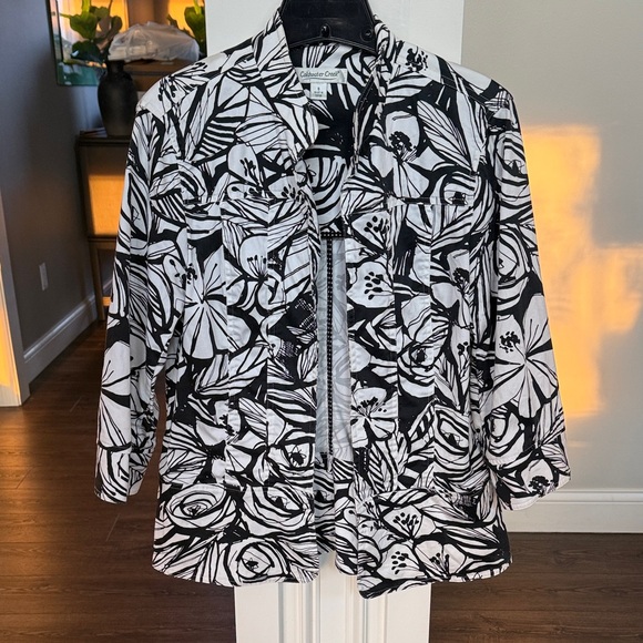 Coldwater Creek Jackets & Blazers - Coldwater Creek bold black and white jacket Small